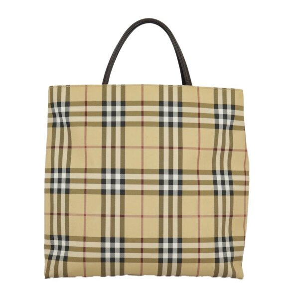 BURBERRY Nova Check Tote Bag PVC Beige Auth 97067 - Picture 3 of 16
